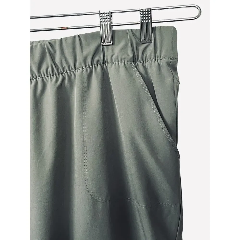 T By Talbots Pants Size 2X Wide Crop Leg Stretch High Rise Green Casual Coastal - Picture 4 of 13